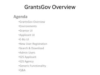 GrantsGov Overview