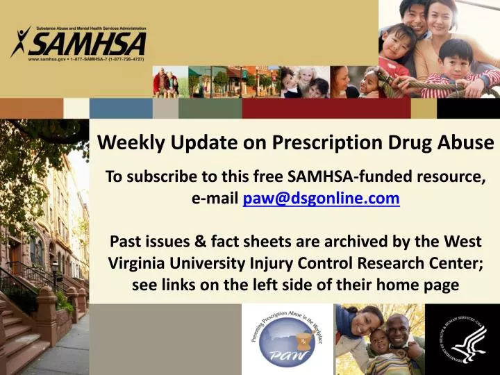 weekly update on prescription drug abuse