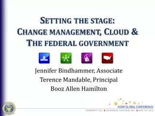 Setting the stage: Change management, Cloud &amp; The federal government