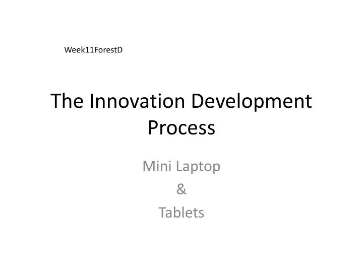 the innovation development process