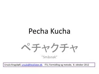pecha kucha