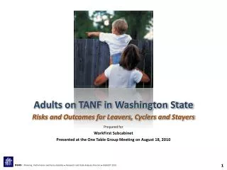 Adults on TANF in Washington State Risks and Outcomes for Leavers, Cyclers and Stayers
