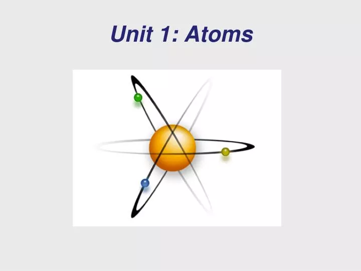 unit 1 atoms