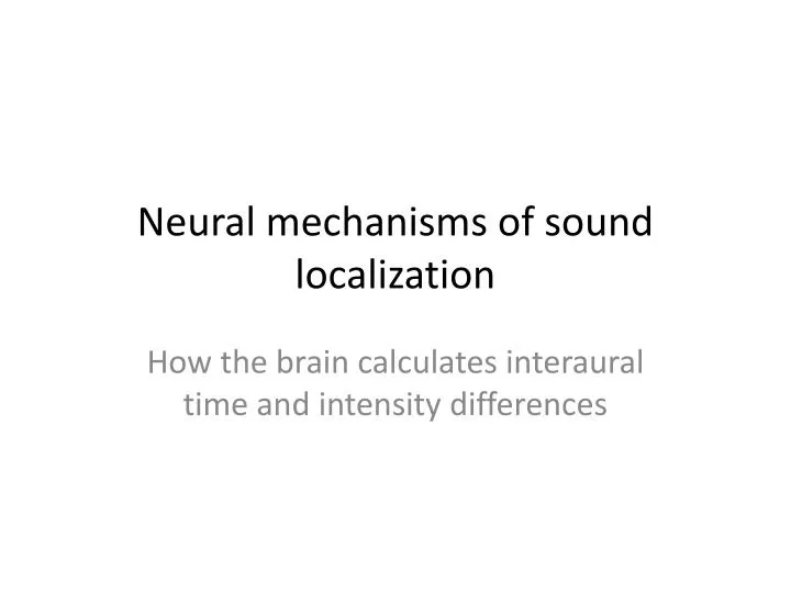 neural mechanisms of sound localization