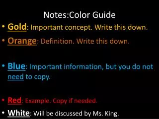 Notes:Color Guide