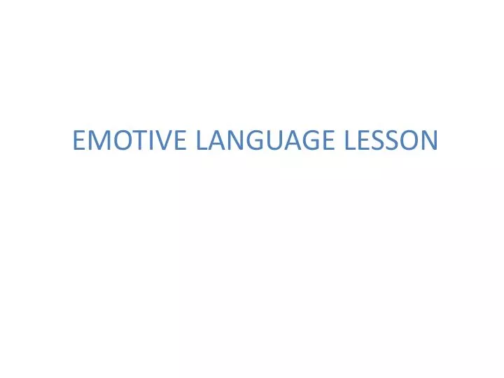 emotive language lesson