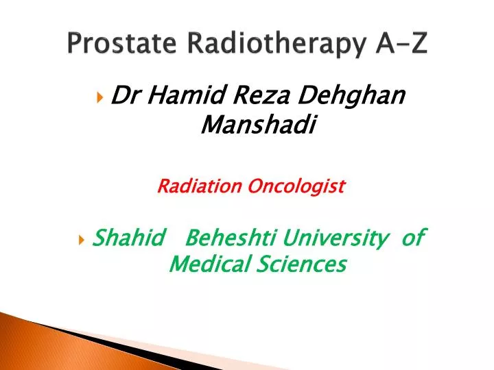 prostate radiotherapy a z