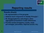 Reporting results - slide 1