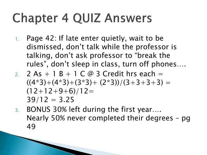 chapter 4 quiz answers