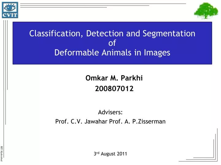 classification detection and segmentation of deformable animals in images