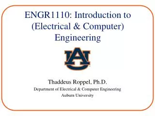 ENGR1110: Introduction to (Electrical &amp; Computer) Engineering