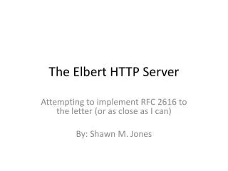 The Elbert HTTP Server