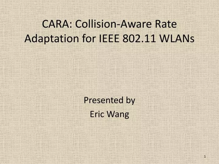 cara collision aware rate adaptation for ieee 802 11 wlans