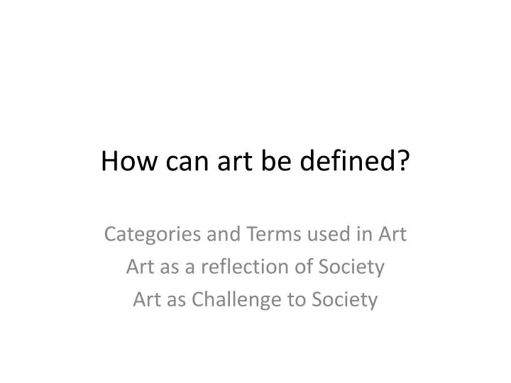 how can art be defined