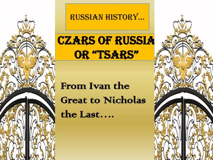 czars of russia or tsars