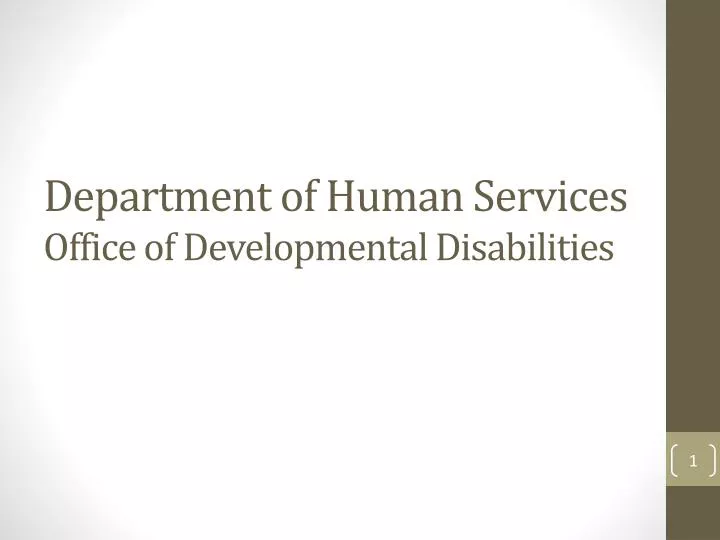 department of human services office of developmental disabilities