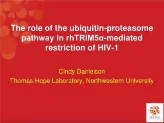 The role of the ubiquitin-proteasome pathway in rhTRIM5α-mediated restriction of HIV-1