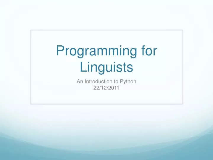programming for linguists