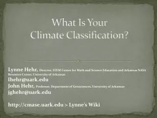 What Is Your Climate Classification?