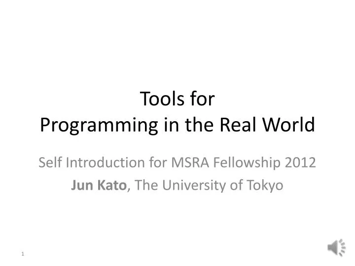 tools for programming in the real world