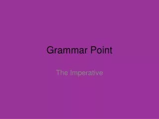 Grammar Point