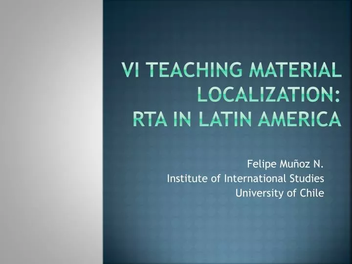 vi teaching material localization rta in latin america