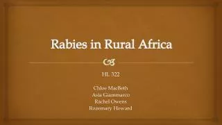 Rabies in Rural Africa