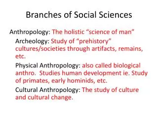 Branches of Social Sciences