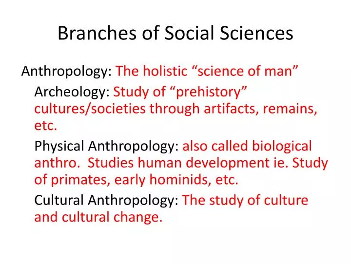 branches of social sciences