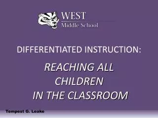 DIFFERENTIATED INSTRUCTION: