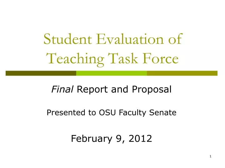 student evaluation of teaching task force