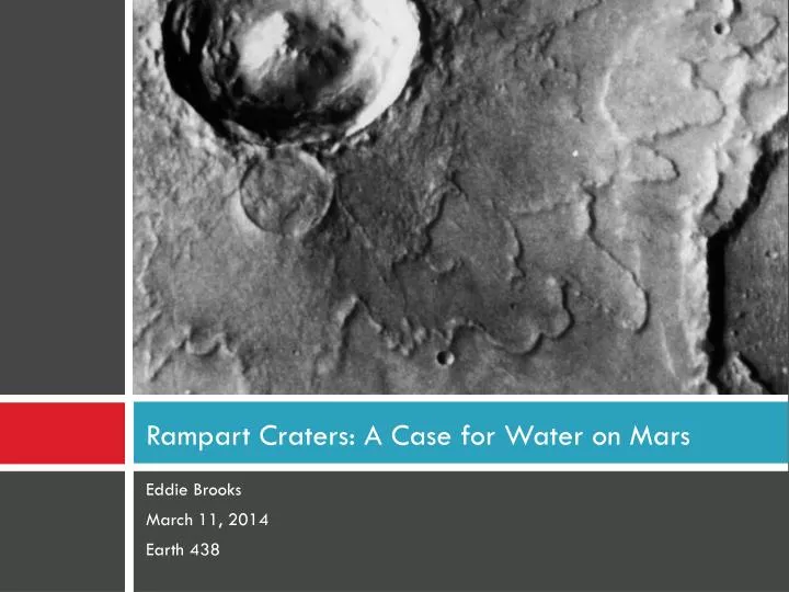 rampart craters a case for water on mars