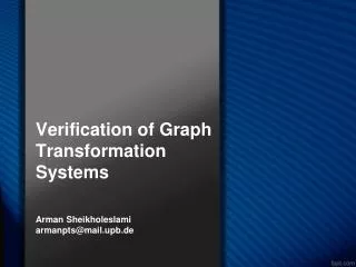Verification of Graph Transformation Systems