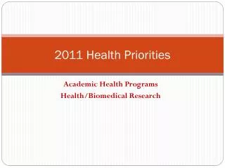 2011 Health Priorities