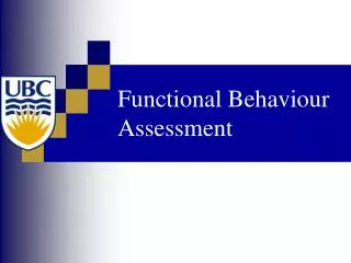 Functional Behaviour Assessment