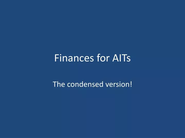 finances for aits