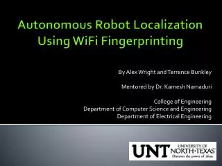 Autonomous Robot Localization Using WiFi Fingerprinting