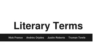 Literary Terms