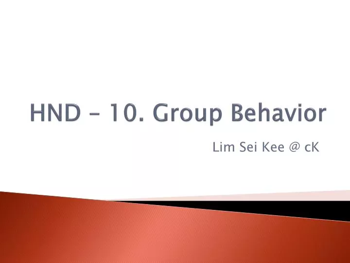 hnd 10 group behavior