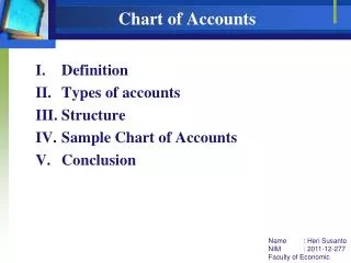 Chart of Accounts