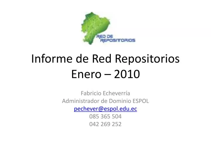 informe de red repositorios enero 2010