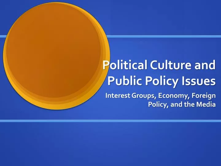 political culture and public policy issues