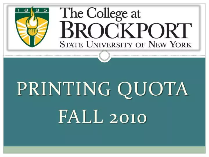 printing quota fall 2010