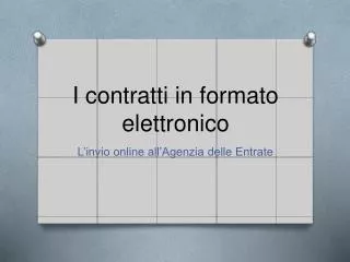 i contratti in formato elettronico
