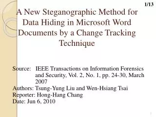 Source: IEEE Transactions on Information Forensics and Security, Vol. 2, No. 1, pp. 24-30, March