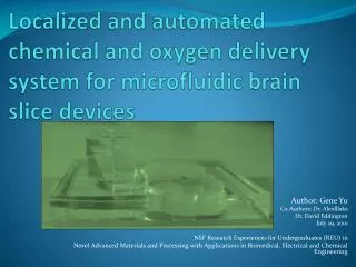 Localized and automated chemical and oxygen delivery system for microfluidic brain slice devices