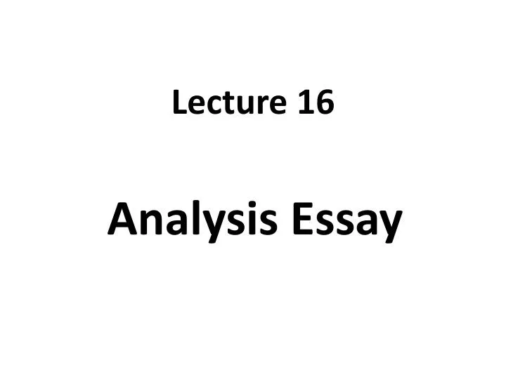 analysis essay