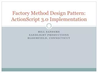 factory method design pattern actionscript 3 0 implementation