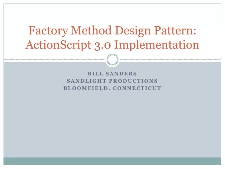 factory method design pattern actionscript 3 0 implementation
