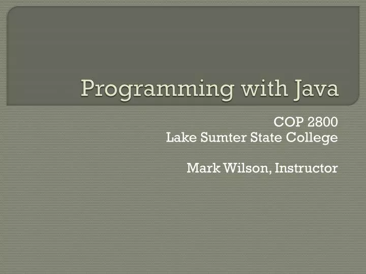 programming with java